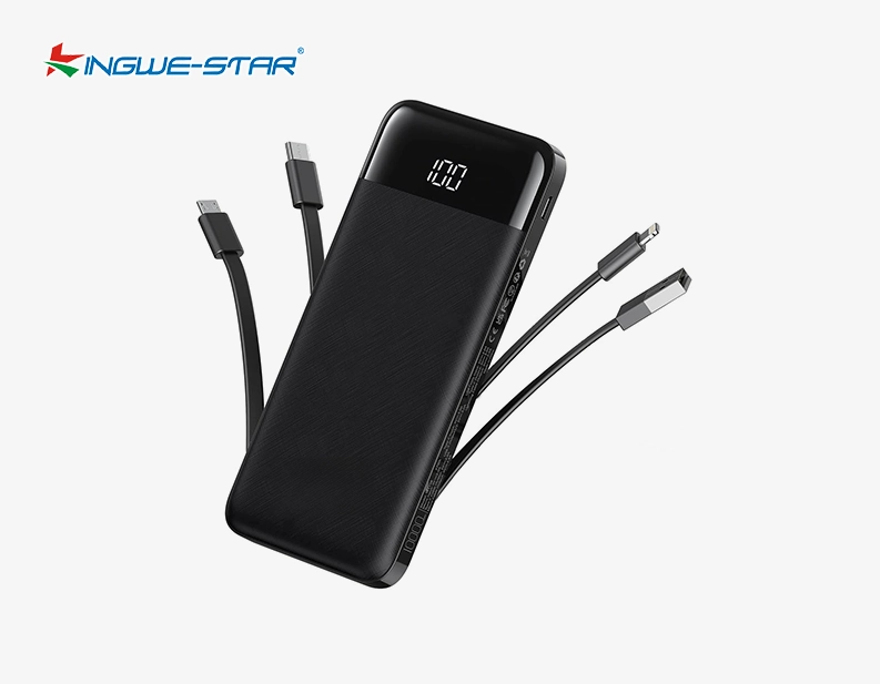 portable phone charger with built in cable